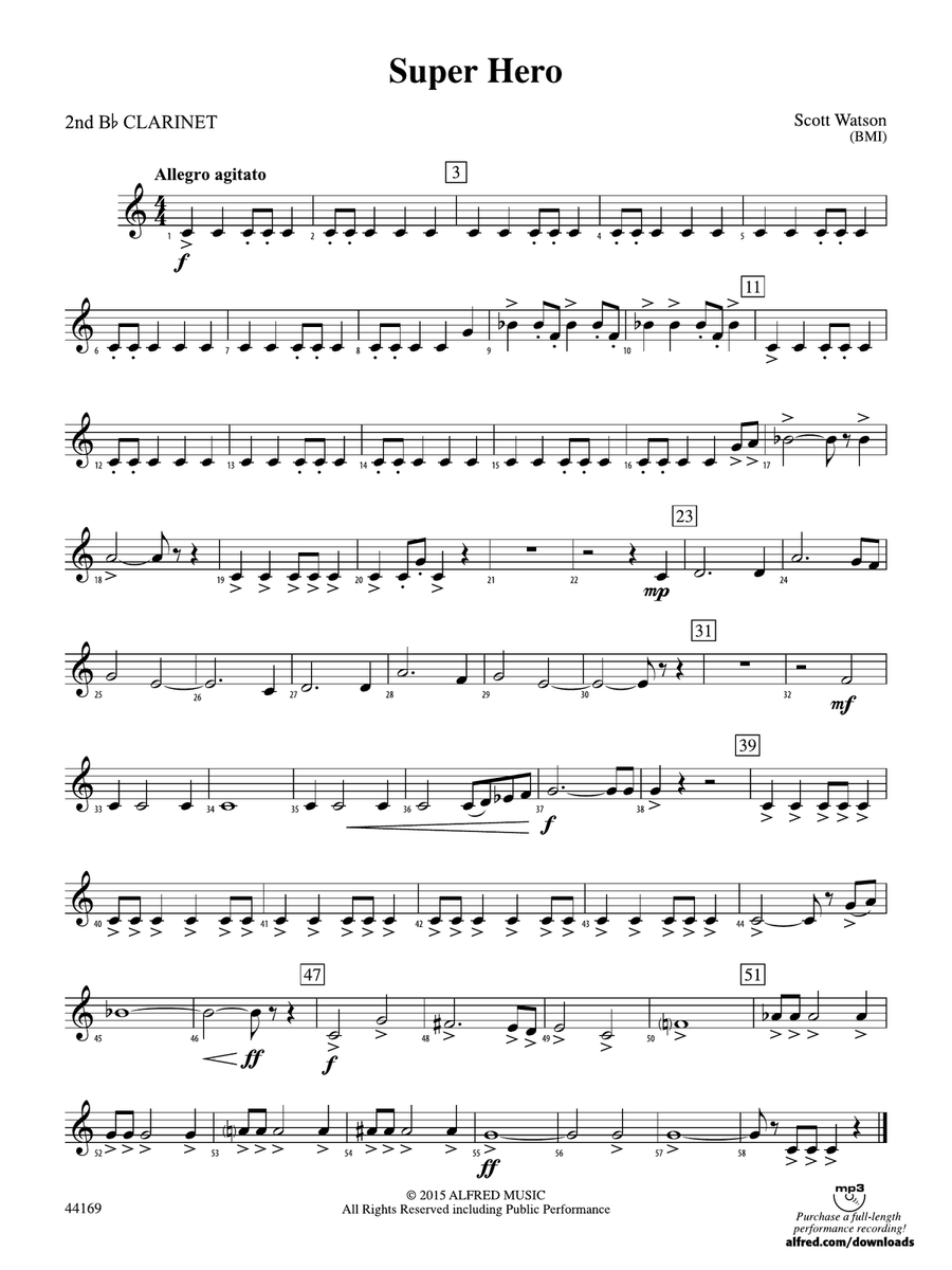 Super Hero: 2nd B-flat Clarinet