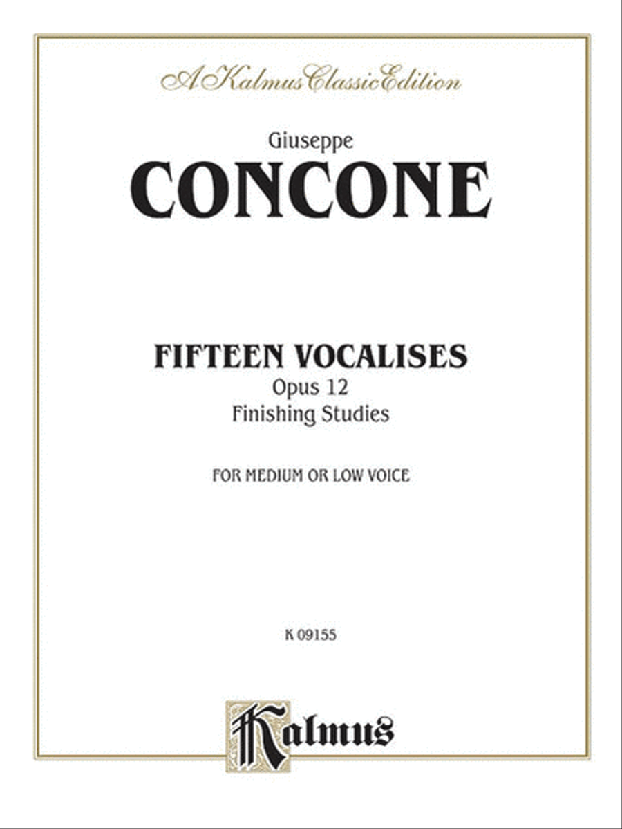 Fifteen Vocalises, Op. 12 (Finishing Studies) Medium-Low Voice scores gallery preview page 1
