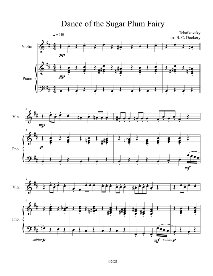 Book cover for Dance of the Sugar Plum Fairy (Violin Solo with Piano Accompaniment)
