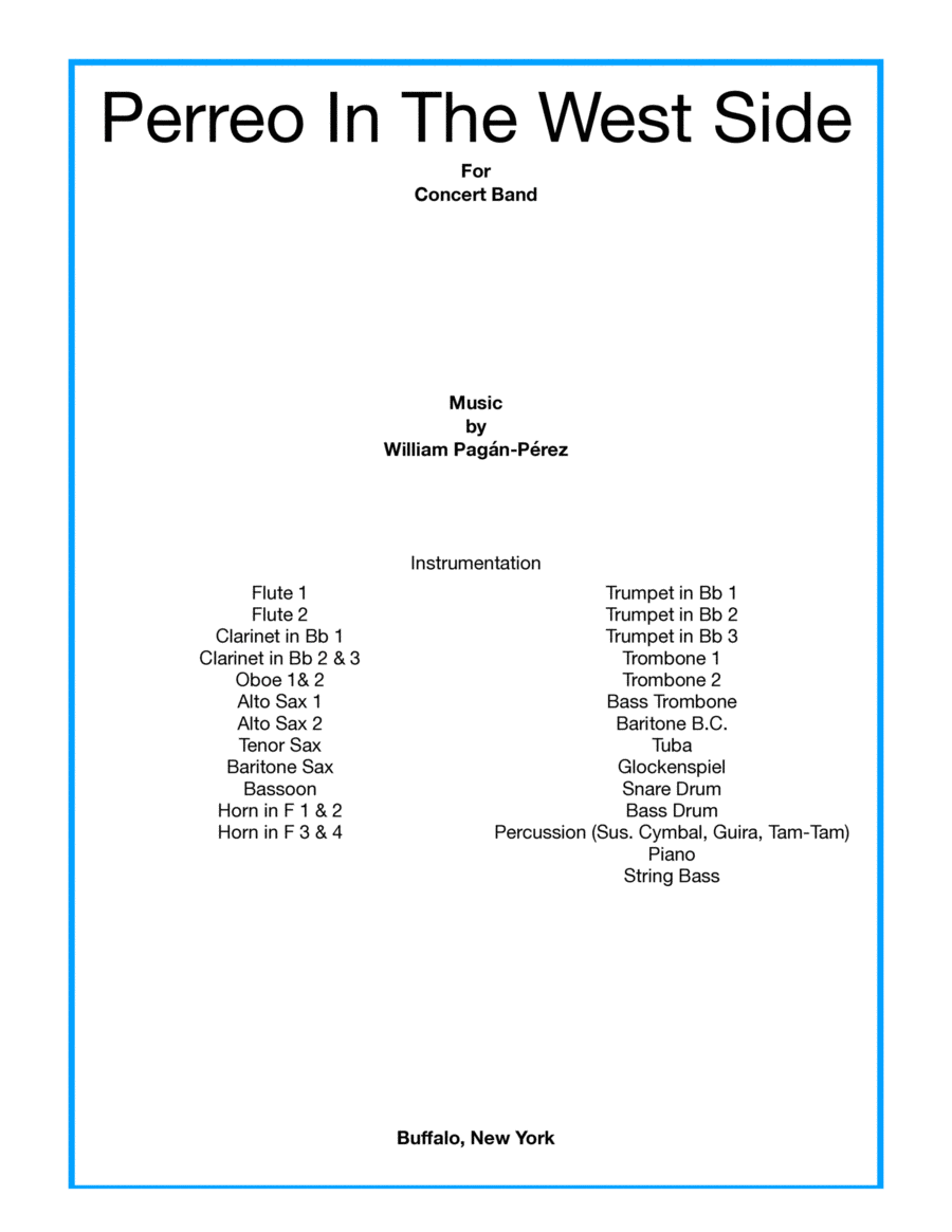 Perreo In The West Side Concert Band - Digital Sheet Music
