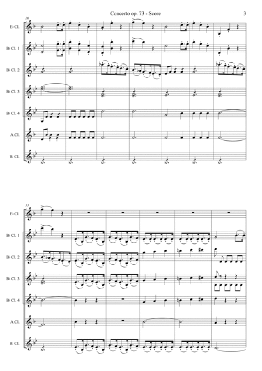 Concerto op. 73 Concerto op. 73 Woodwind Ensemble scores gallery preview page 3