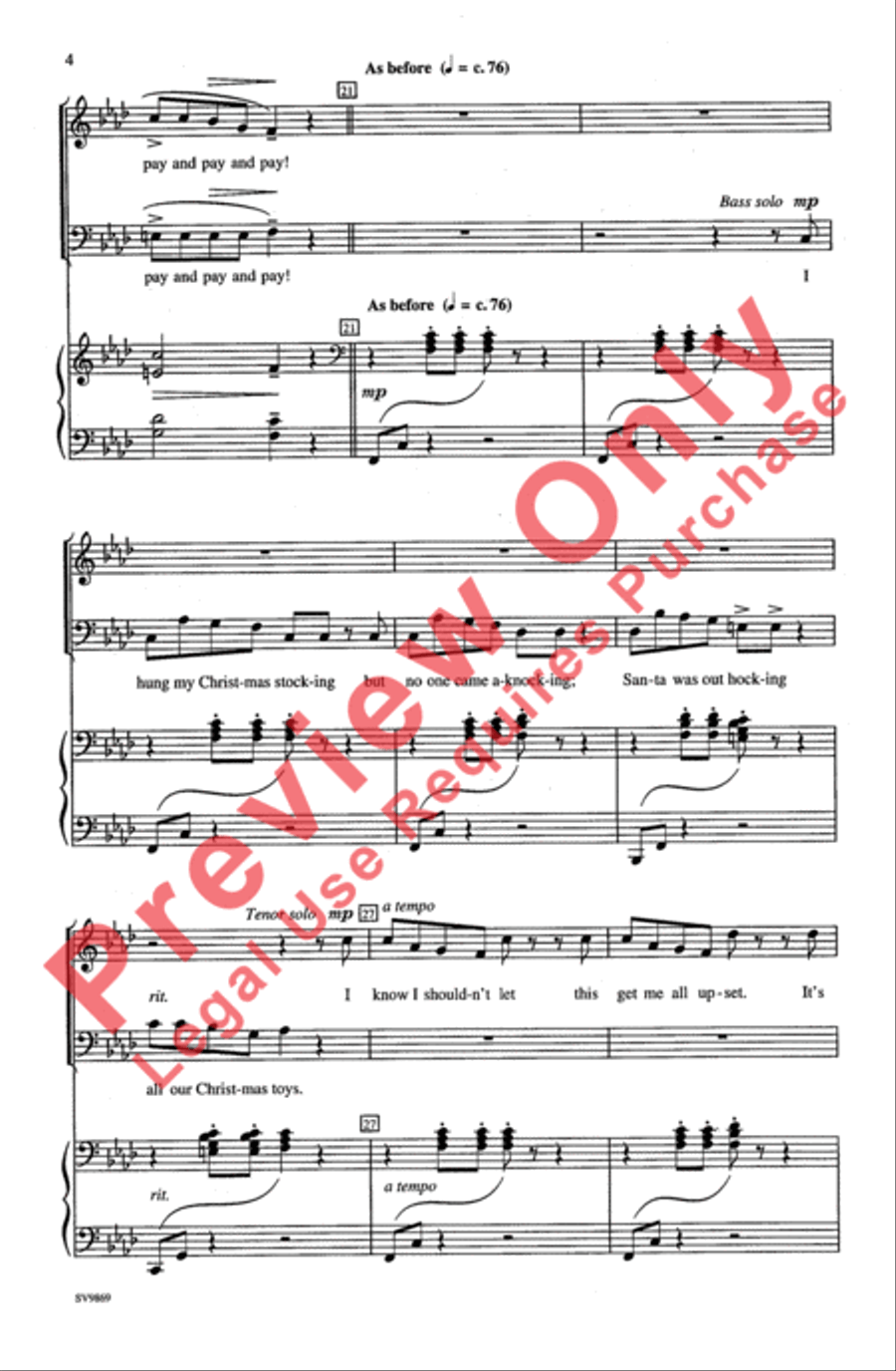 Dashing Through the Slush Men's Choir scores gallery preview page 4