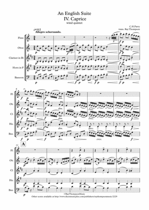 Parry: An English Suite IV. Caprice - wind quintet