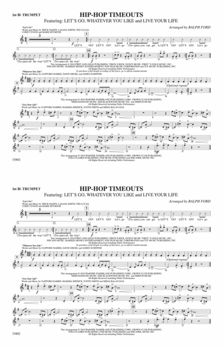Hip-Hop Timeouts: 1st B-flat Trumpet
