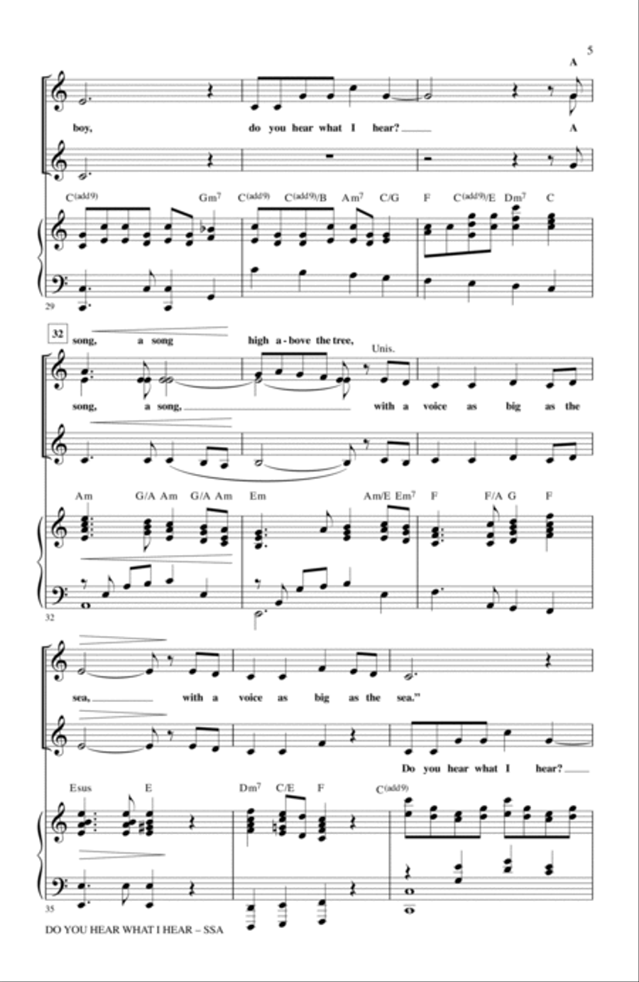 Do You Hear What I Hear (arr. Mark Brymer) SSA scores gallery preview page 4
