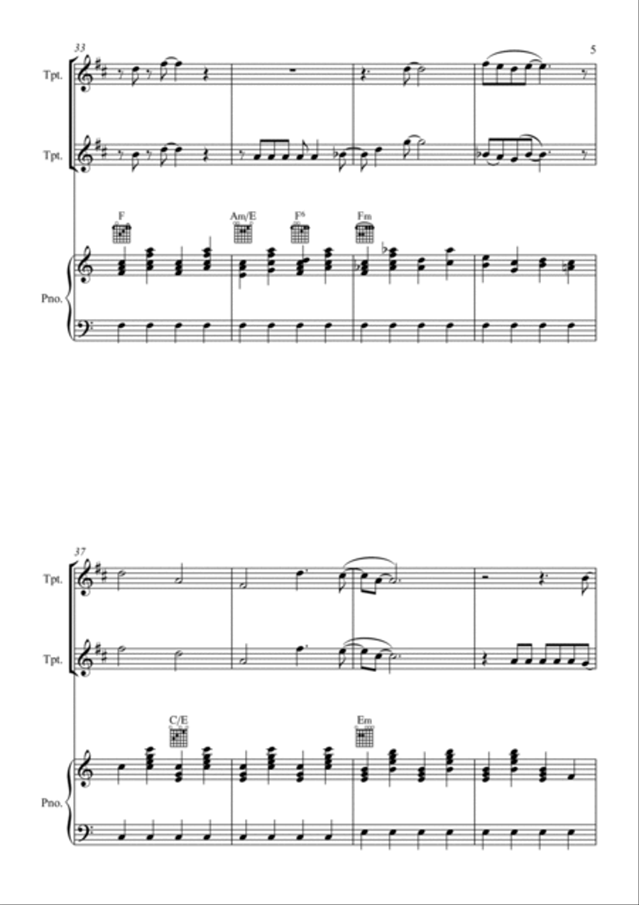 Santa Can't You Hear Me Trumpet Duet scores gallery preview page 5