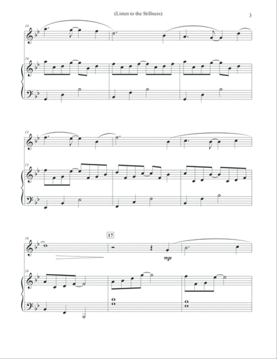 Listen to the Stillness - Oboe & Piano Piano scores gallery preview page 3