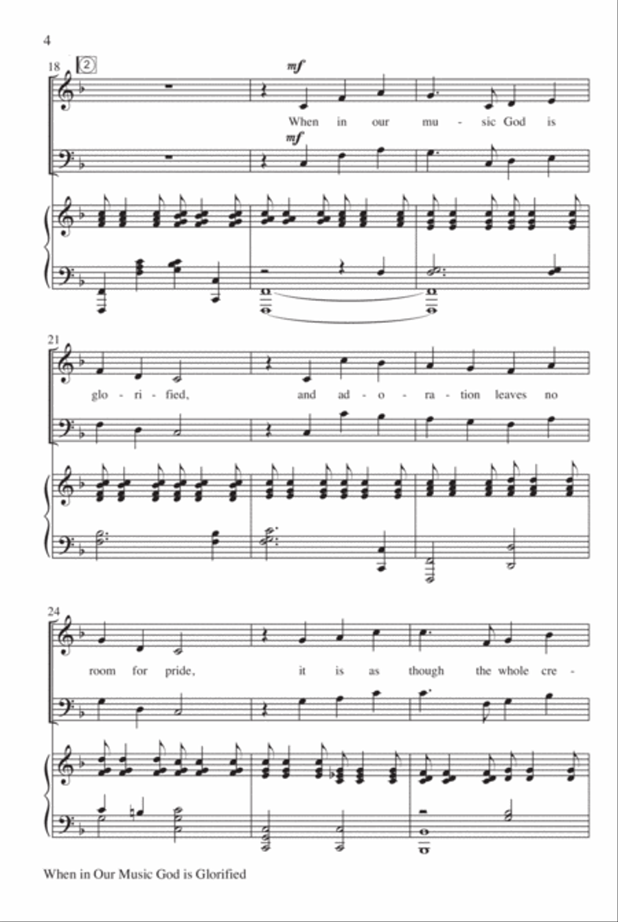 When in Our Music God Is Glorified 4-Part scores gallery preview page 5