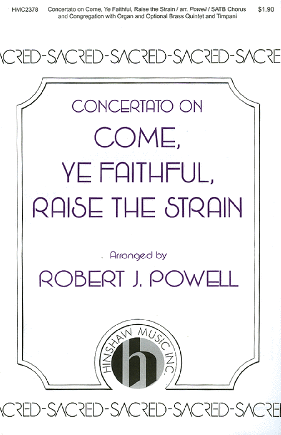 Concertato on Come, Ye Faithful, Raise the Strain 4-Part scores gallery preview page 1