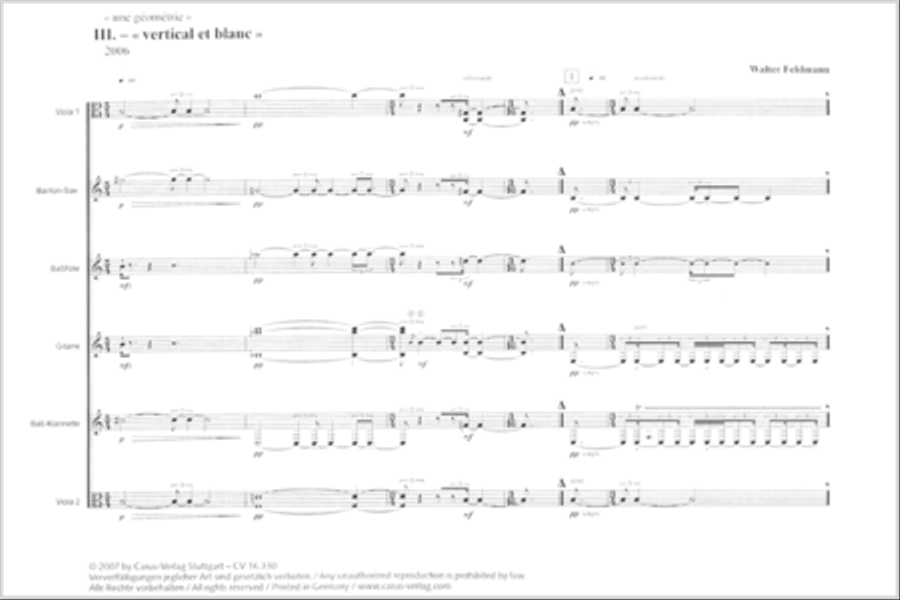 Une Geometrie, Nr. 3 - Vertical et Blanc Bass Clarinet scores gallery preview page 2