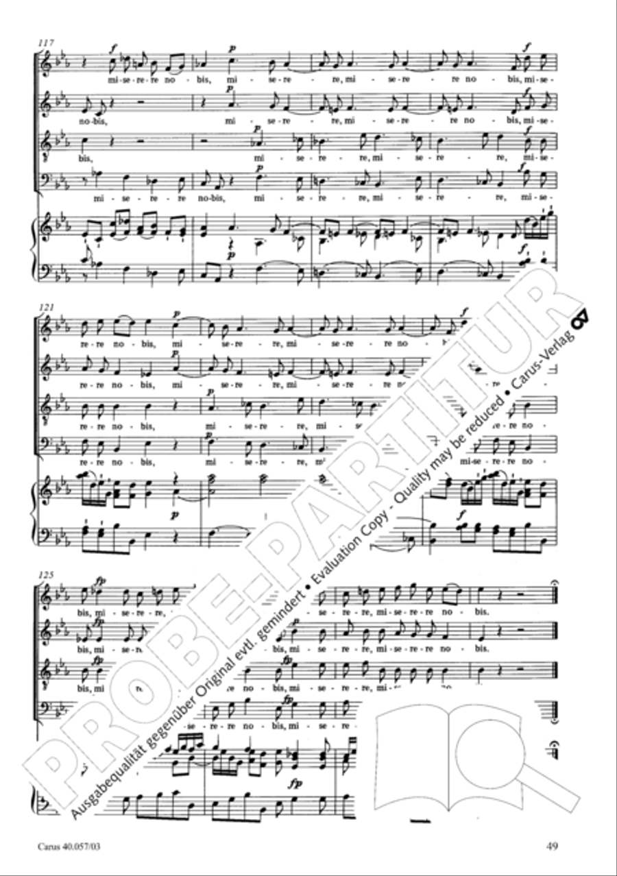 Litaniae de venerabili altaris Sacramento in Es 4-Part scores gallery preview page 50