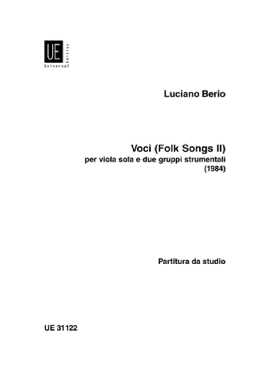 Voci (Folksongs Ii), Study Sco School and Community scores gallery preview page 1