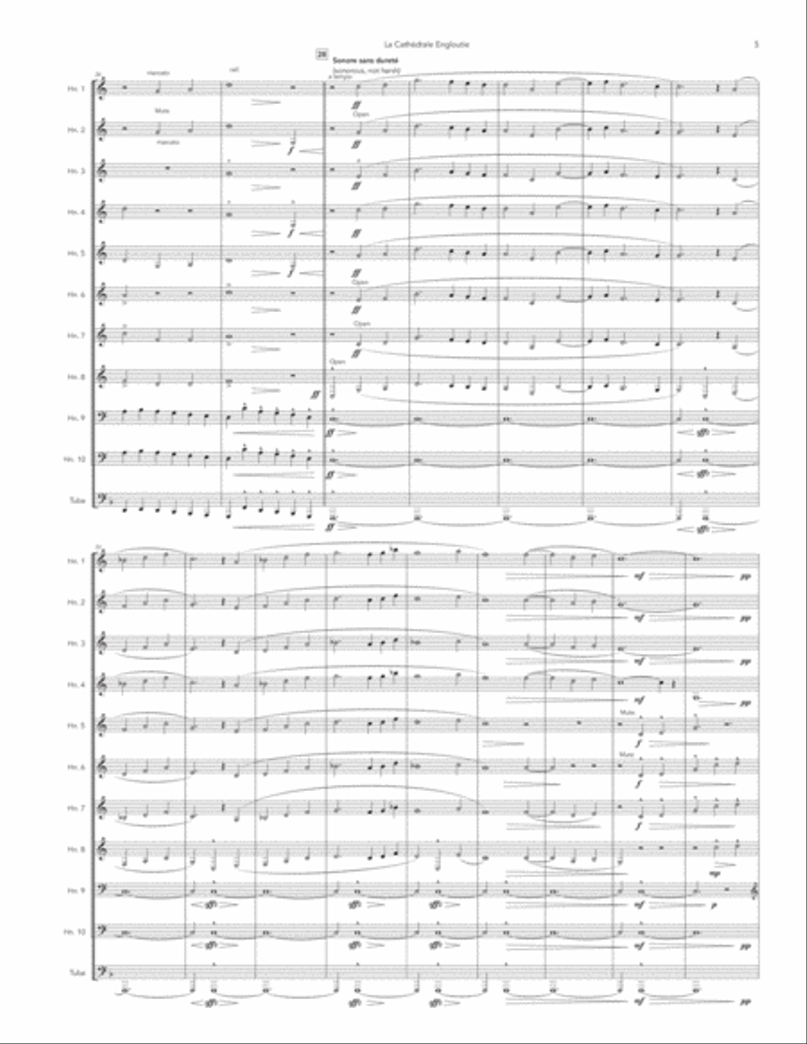 Sunken Cathedral for Horn Choir and Tuba Choir scores gallery preview page 5
