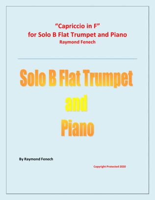 Book cover for Capriccio in F - Solo Bb Trumpet and Piano - Advanced Intermediate level