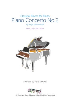 Book cover for Piano Concerto No 2 Rachmaninoff - Easy Piano Solo