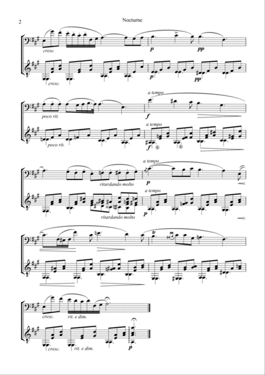 Nocturne Op. 9 No. 2 for cello and guitar (abridged) String Duet scores gallery preview page 2