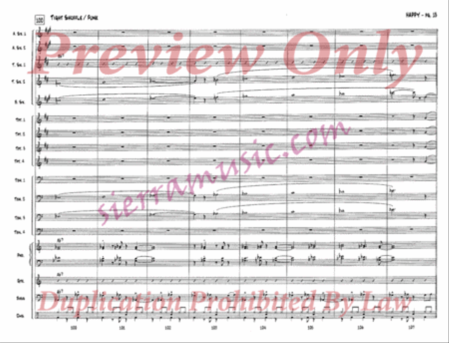 Happy (from One Foot in the Swamp) Jazz Ensemble scores gallery preview page 14