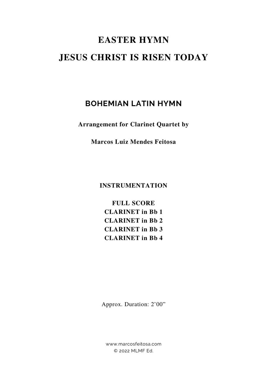 Easter Hymn (Jesus Christ is Risen Today) - Clarinet Quartet Clarinet Quartet scores gallery preview page 2