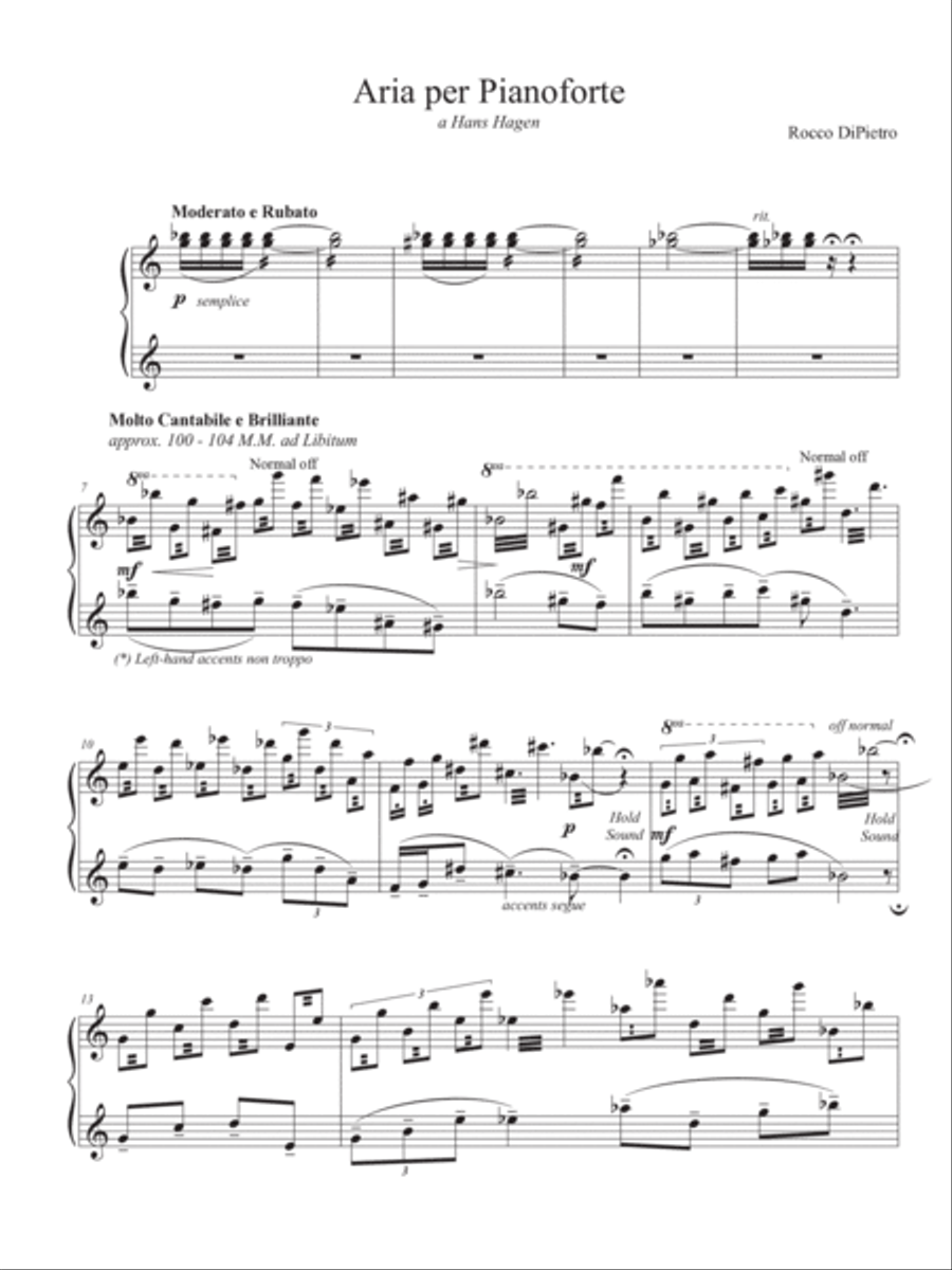 Aria for Piano Piano Solo scores gallery preview page 3