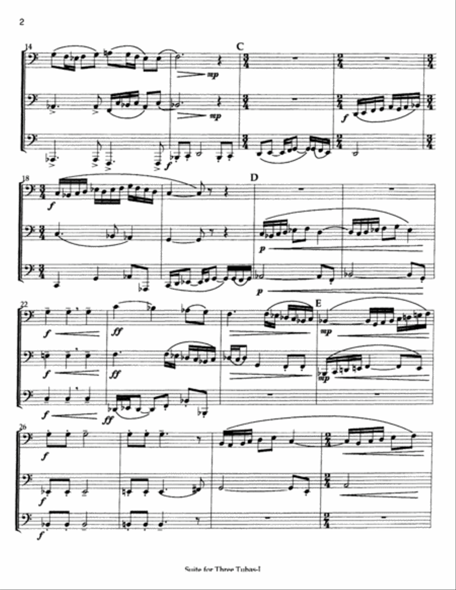 Suite for Three Tubas Brass Trio scores gallery preview page 4