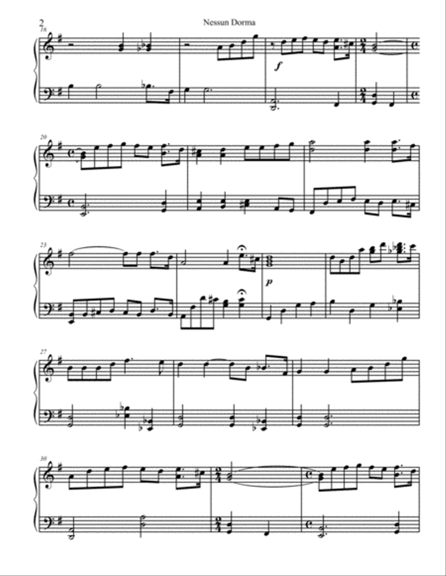 Nessun Dorma Nessun Dorma Small Ensemble scores gallery preview page 2