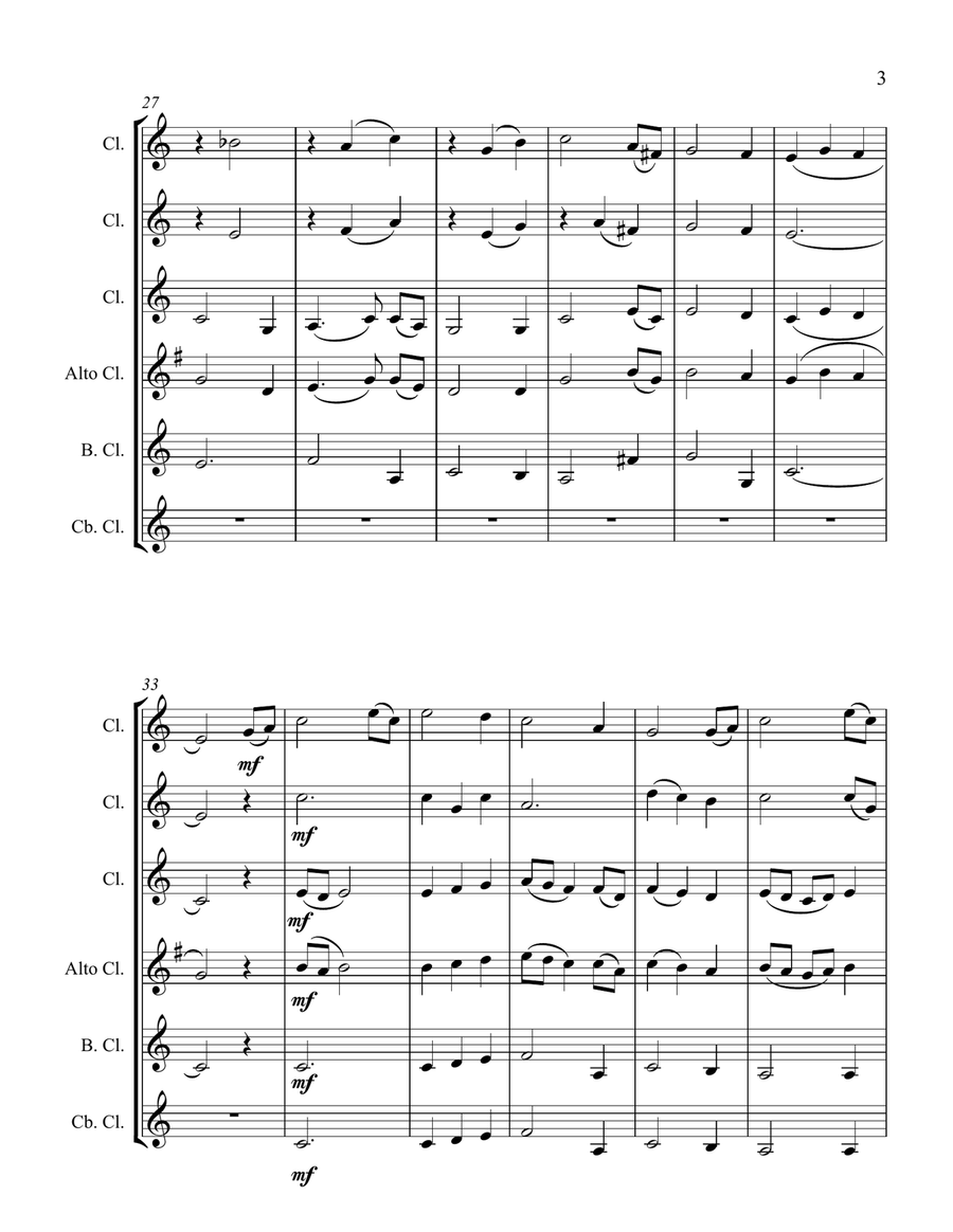 Amazing Grace - For Clarinet Choir Clarinet Choir scores gallery preview page 4