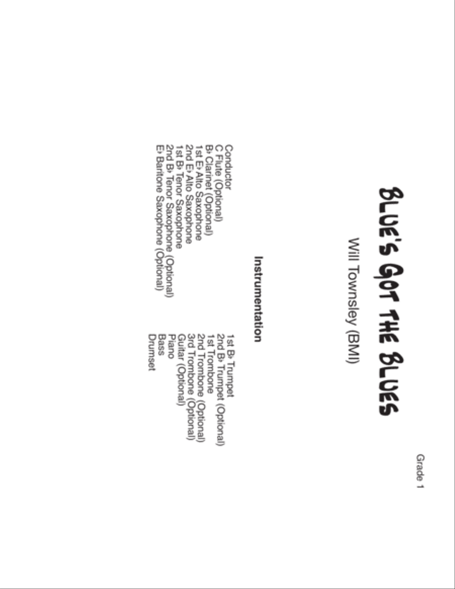 Blue's Got the Blues Blue's Got the Blues Jazz Ensemble scores gallery preview page 1