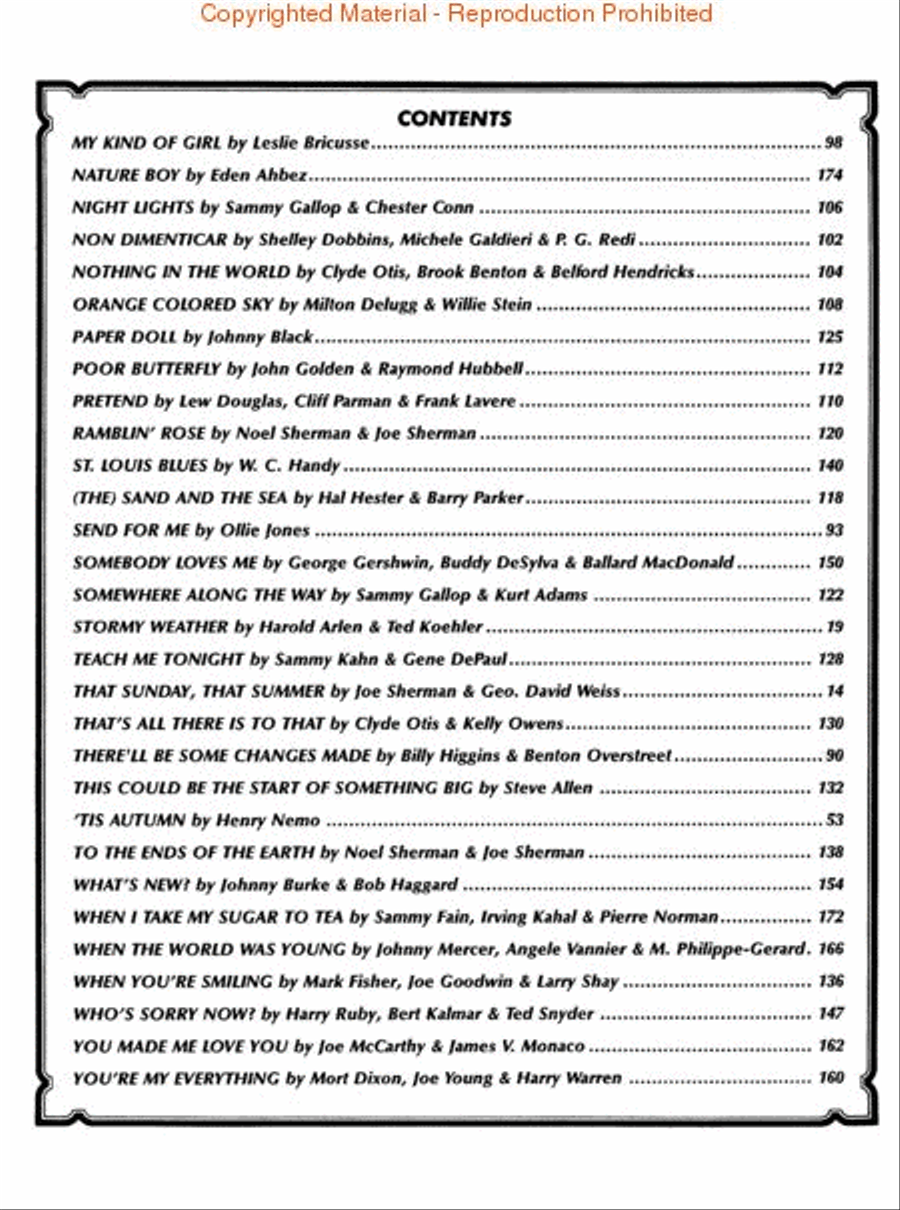 Nat King Cole – All Time Greatest Hits Piano, Vocal, Guitar scores gallery preview page 3