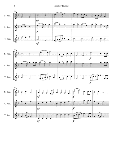 Donkey riding for recorder trio (soprano, alto, tenor) image number null