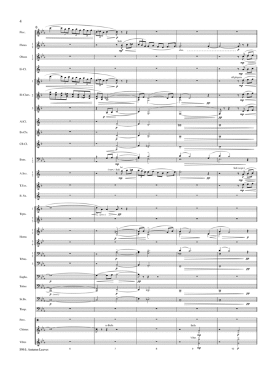 Autumn Leaves (Les feuilles mortes) - Full Score Concert Band scores gallery preview page 4