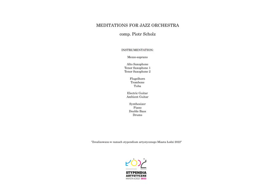 Meditations for Jazz Orchestra Jazz Ensemble scores gallery preview page 1