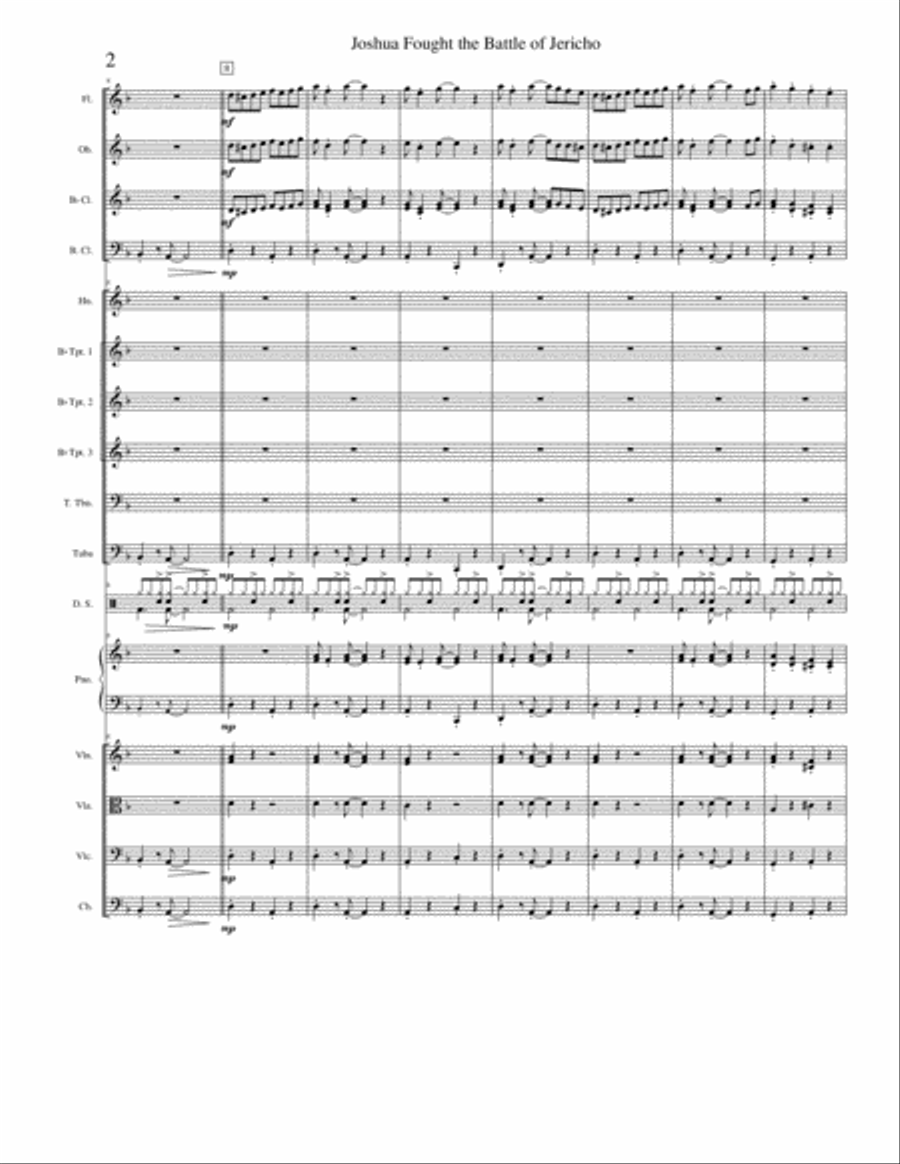 Joshua Fought the Battle of Jericho Concert Band scores gallery preview page 3