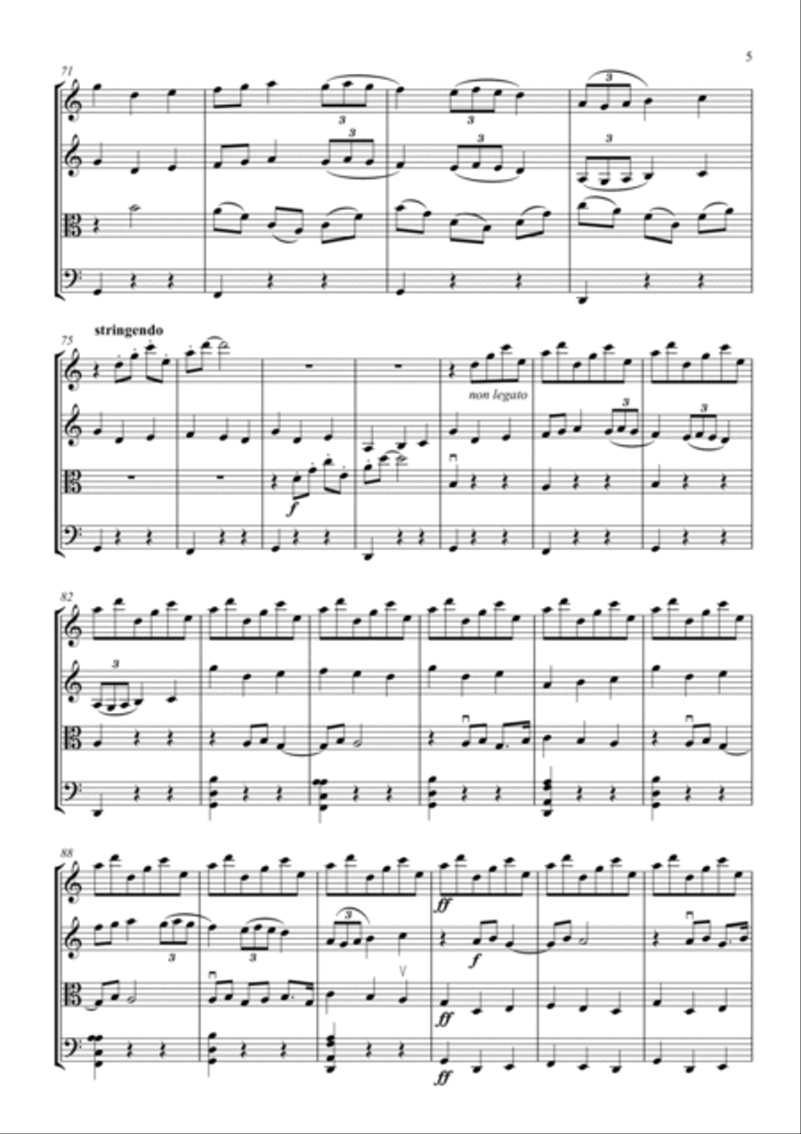 Jupiter (from 'The Planets' suite) String Quartet scores gallery preview page 5