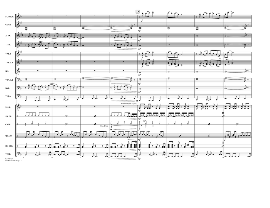 We Know the Way (from Moana) (arr. Matt Conaway) - Conductor Score (Full Score) Marching Band scores gallery preview page 3