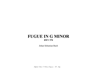 FUGUE IN G MINOR - BWV 578 - For Organ 3 staff