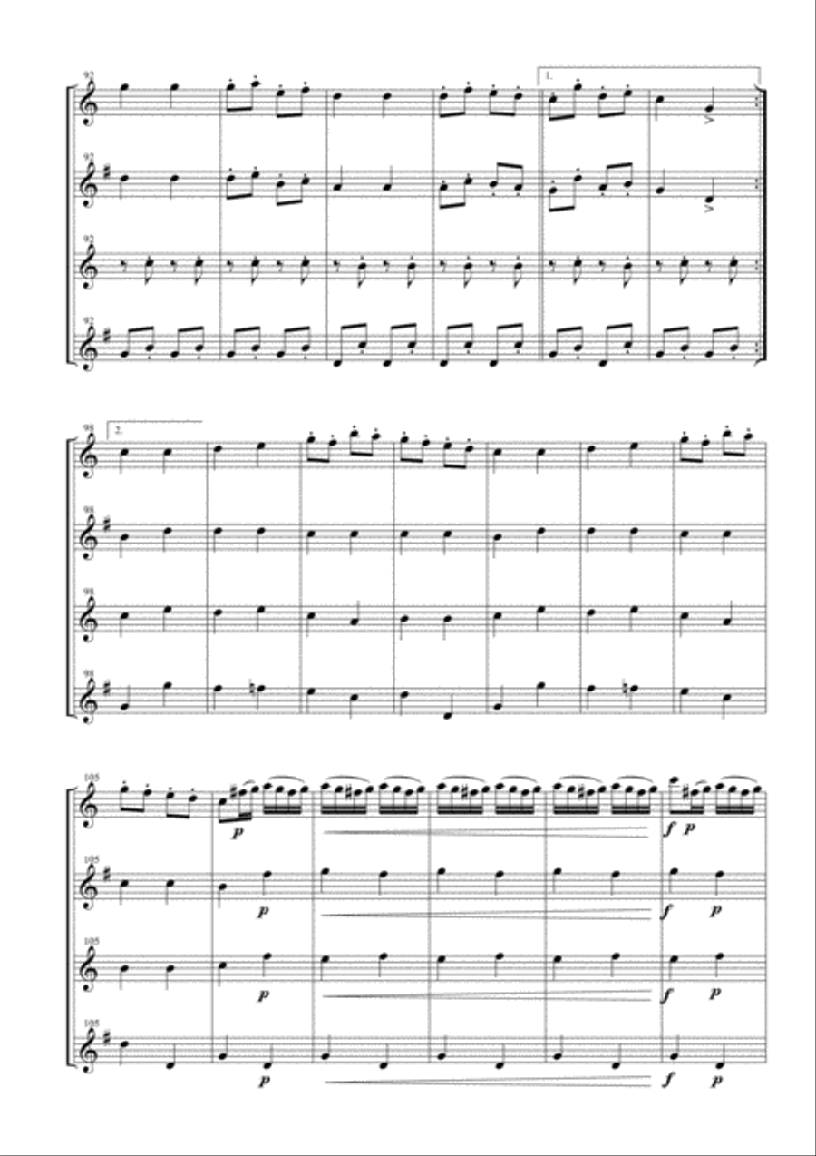 Infernal Galop (Can Can) for Saxophone Quartet Saxophone Quartet scores gallery preview page 6