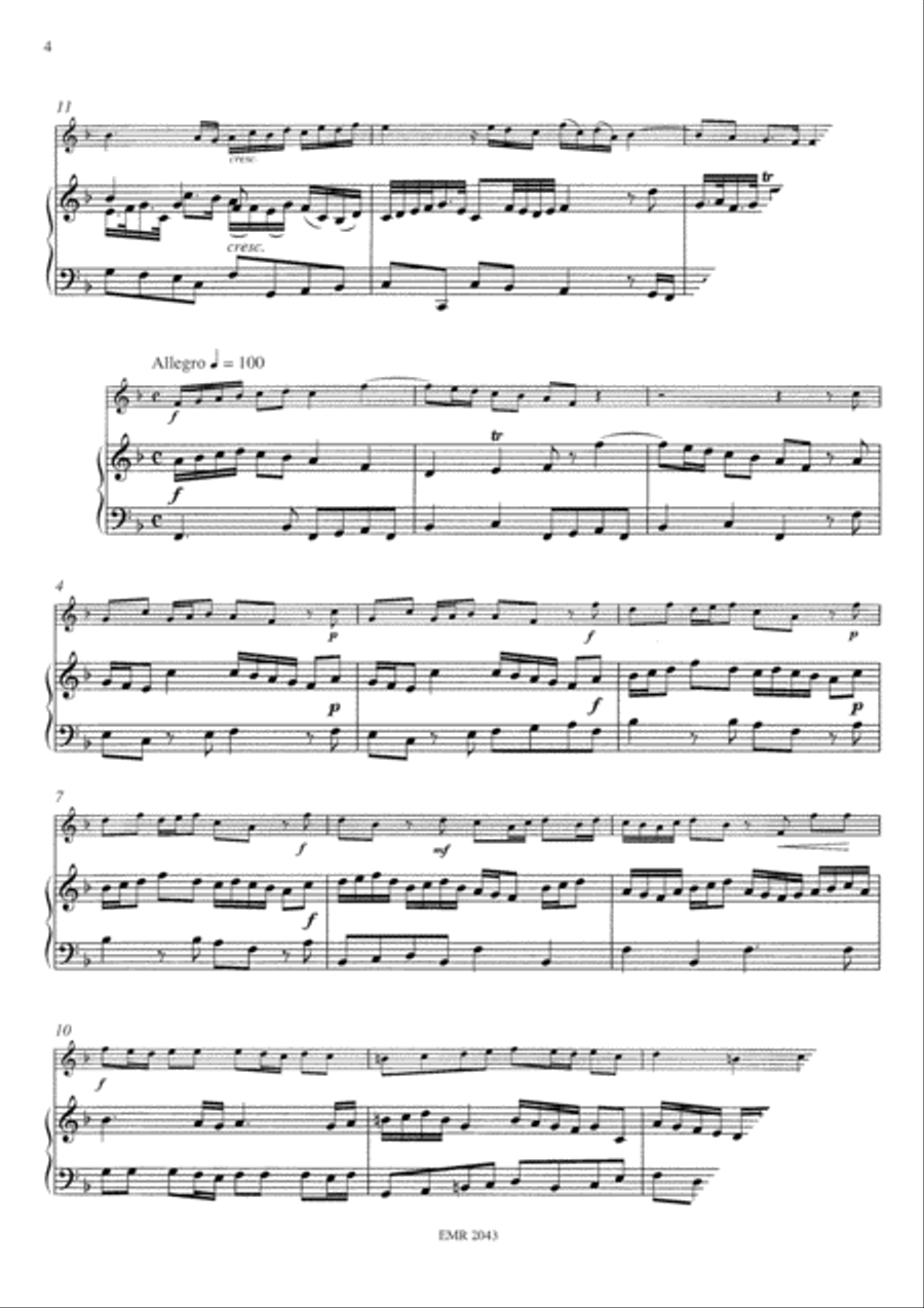 Sonata No. 1 in F Major Alto Saxophone scores gallery preview page 4