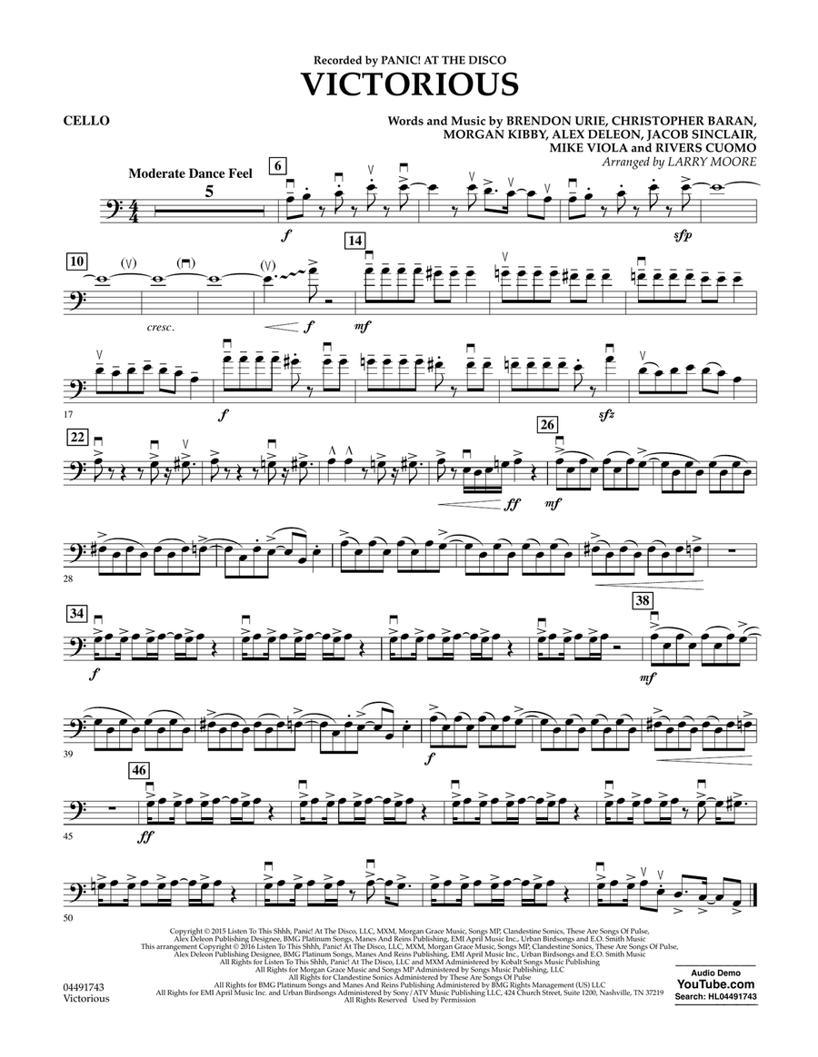 Victorious - Cello Orchestra scores gallery preview page 1