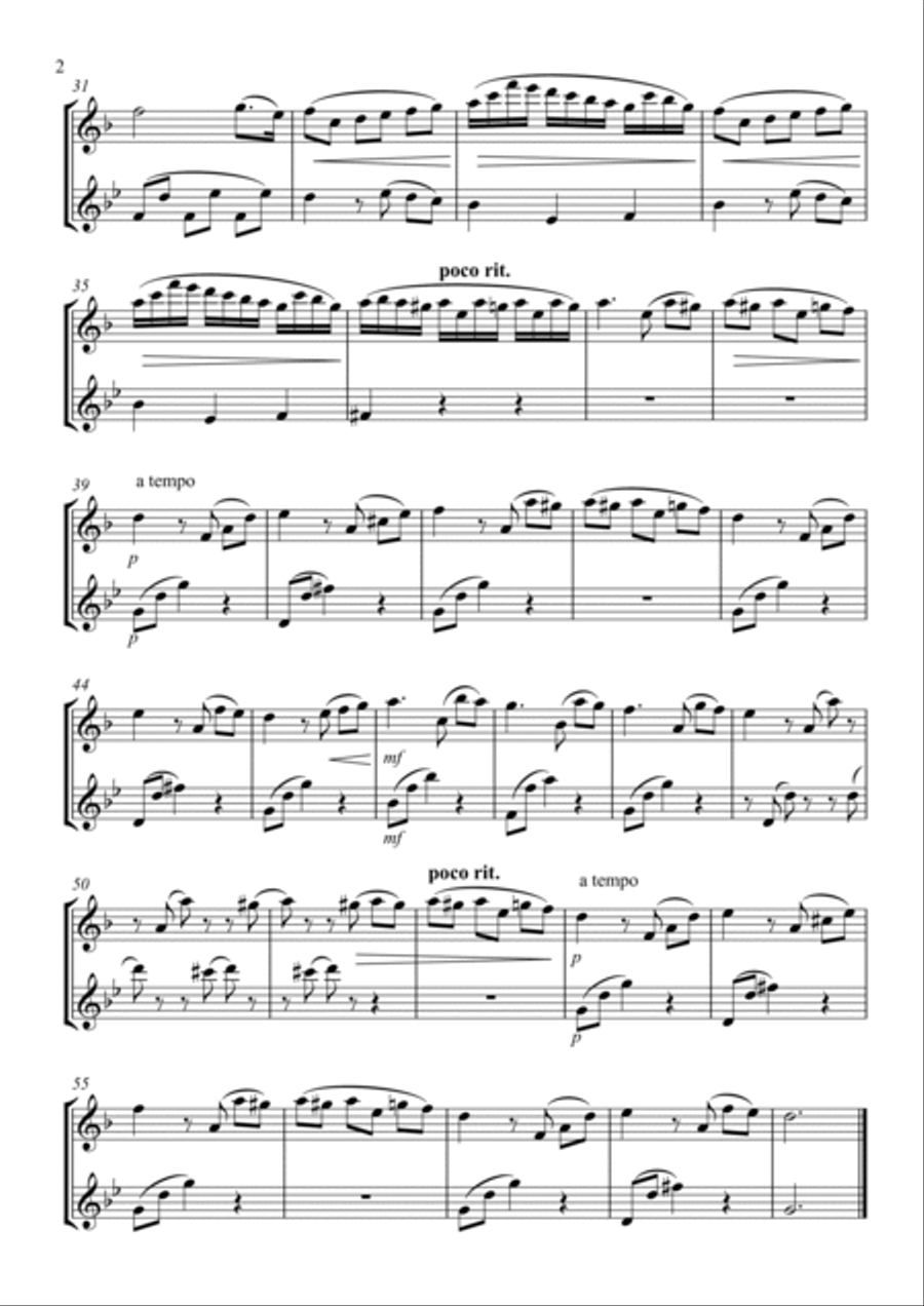 Fur Elise - Saxophone Duet (2 Altos or 2 Tenors) Woodwind Duet scores gallery preview page 2