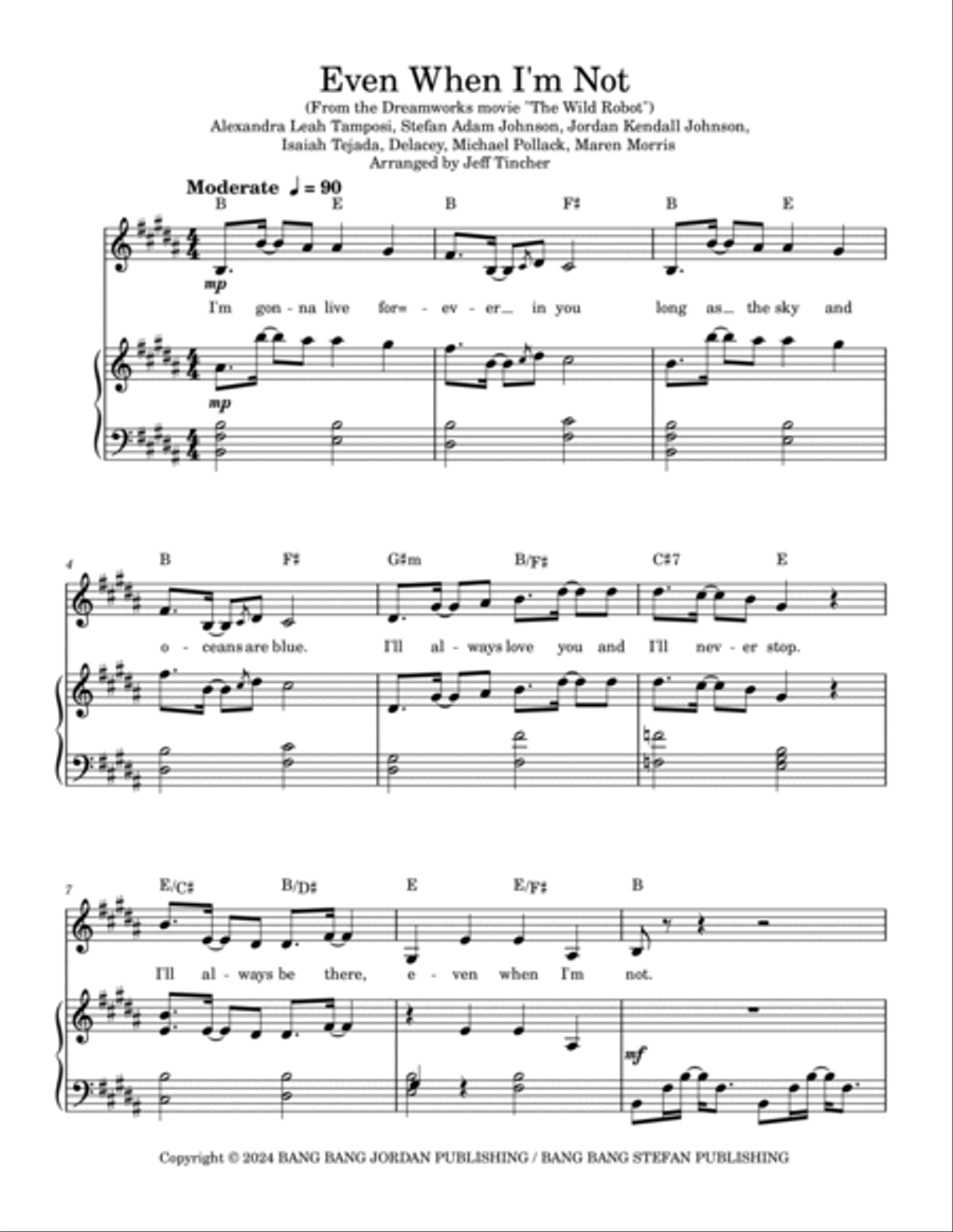 Even When I'm Not Piano, Vocal, Guitar scores gallery preview page 2