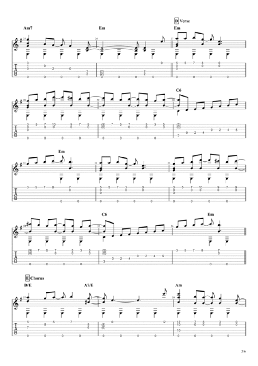 Eleanor Rigby Guitar Tablature scores gallery preview page 4