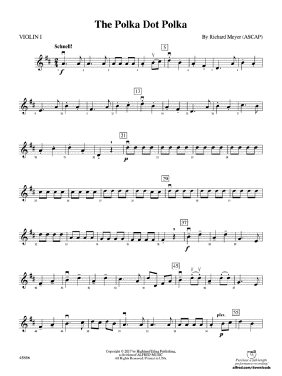 The Polka Dot Polka: 1st Violin String Orchestra scores gallery preview page 1