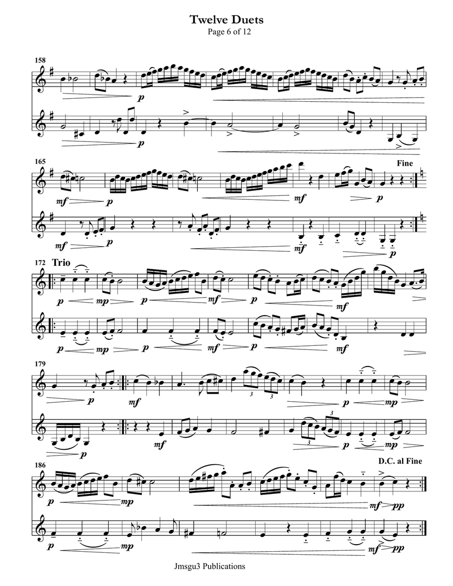 Mozart: Twelve Duets K. 487 for Flute & Violin Flute scores gallery preview page 6