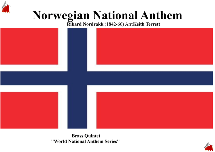 Norwegian National Anthem for Brass Quintet Brass Quintet scores gallery preview page 1