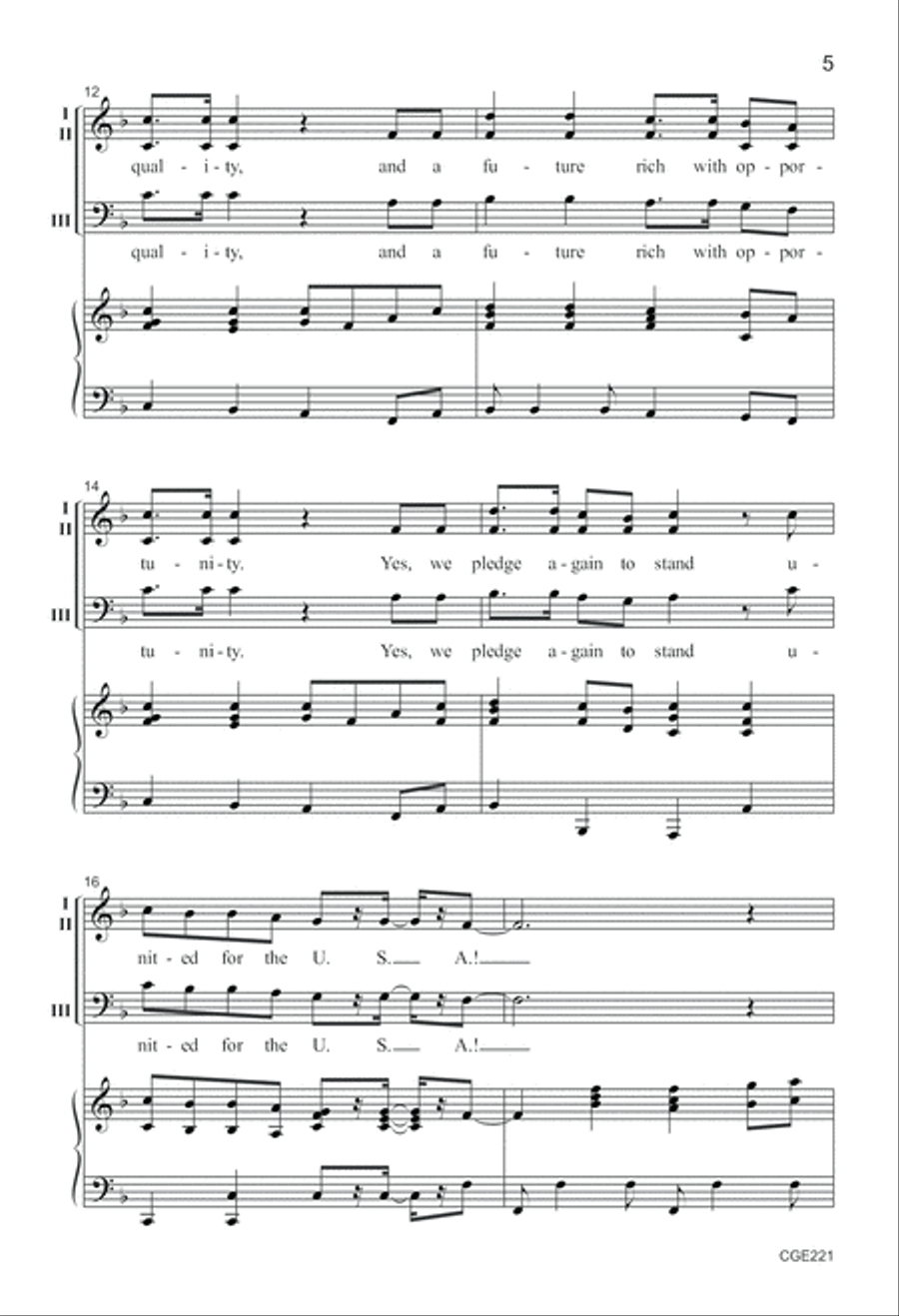 We Stand United Three-part Mixed 3-Part scores gallery preview page 5