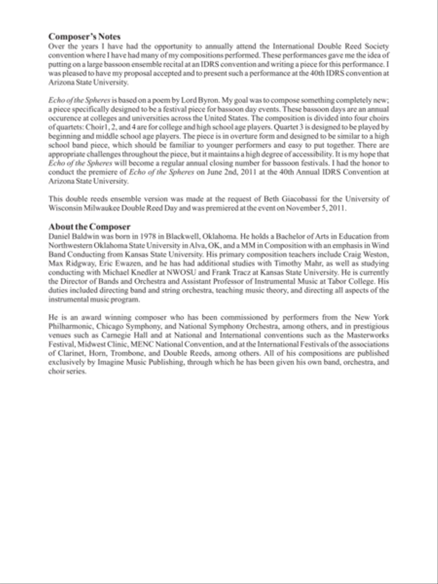 Echo of the Spheres English Horn scores gallery preview page 2