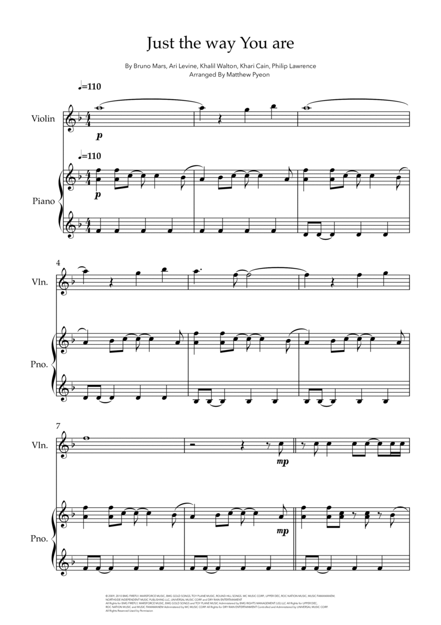 Just The Way You Are Just The Way You Are Violin Solo scores gallery preview page 1