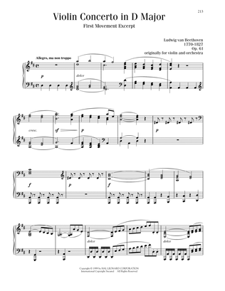 Book cover for Violin Concerto In D Major, Op. 61
