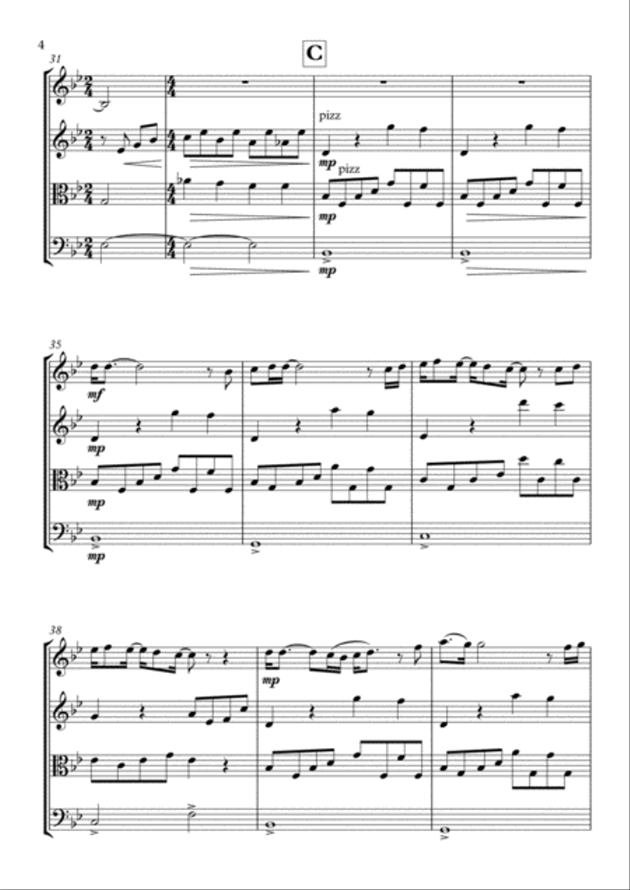 Bohemian Rhapsody String Quartet scores gallery preview page 5