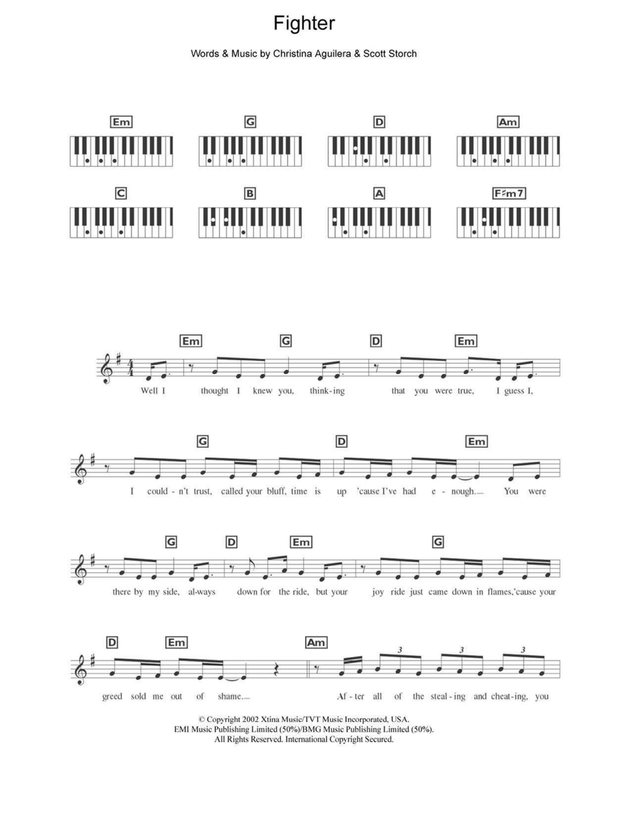 Fighter Fighter Piano scores gallery preview page 1